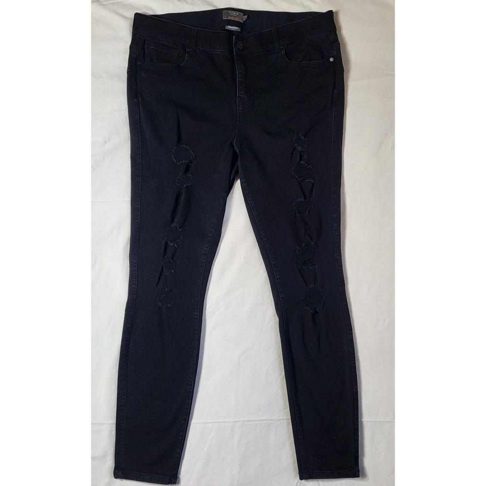 Torrid Bombshell Skinny Jeans Black Distressed Premium Stretch Tall 20T